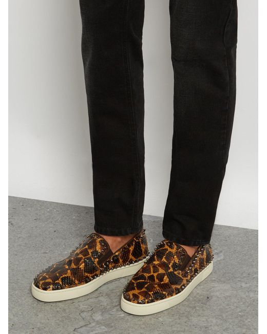 louboutin mens python sneakers