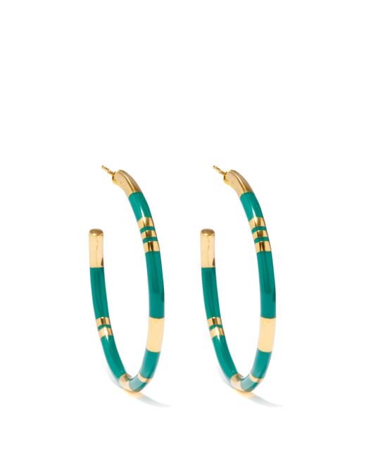 Aurelie Bidermann Positano Resin & 18kt Gold-plated Hoop Earrings in ...