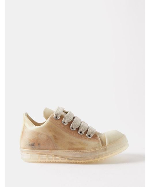 Rick Owens Low Runway Leather Sneaker in Natural for Men | Lyst