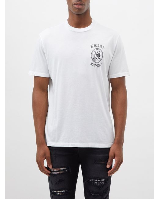 Amiri Cotton X Zig-zag Logo-print Jersey T-shirt in White for Men | Lyst UK