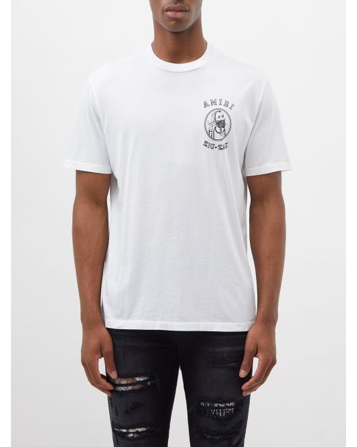Amiri Cotton X Zig zag Logo print Jersey T shirt In White For Men Lyst UK