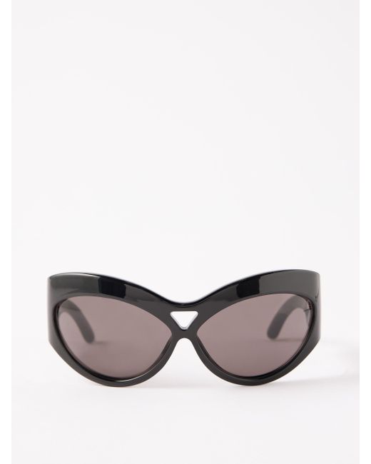 Saint Laurent Gray Oversized Round Acetate Sunglasses