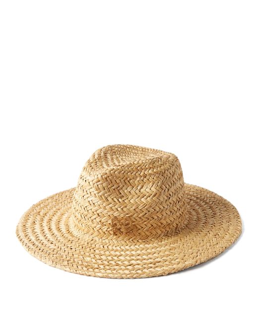 Ruslan Baginskiy Chain-embellished Straw Panama Hat in Natural | Lyst UK