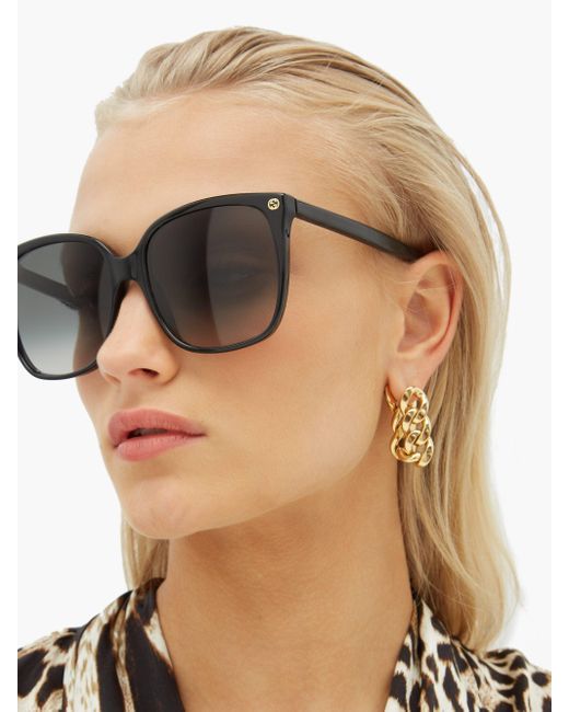 gucci oversized square acetate sunglasses