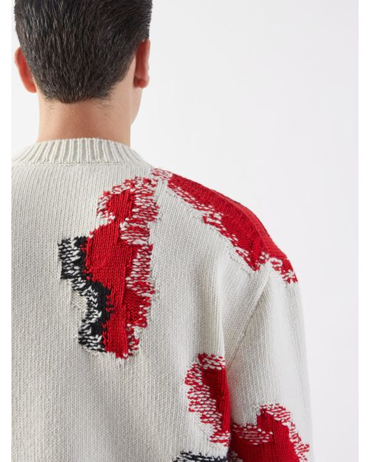 Alexander McQueen Red Skull-intarsia Sweater for men