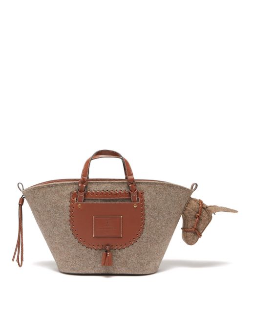 Anya Hindmarch Donkey Recycledfibre Felt Tote Bag in Beige (Natural