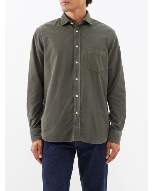 Hartford Gray Paul Cotton-corduroy Shirt for men