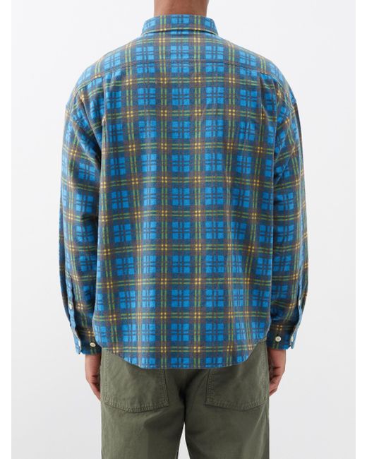 Visvim Pioneer Checked Cotton Shirt in Blue for Men | Lyst