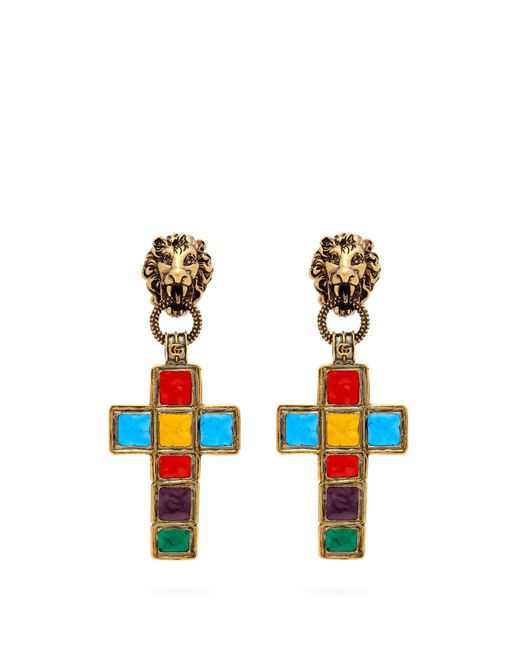 Gucci shop cross earrings