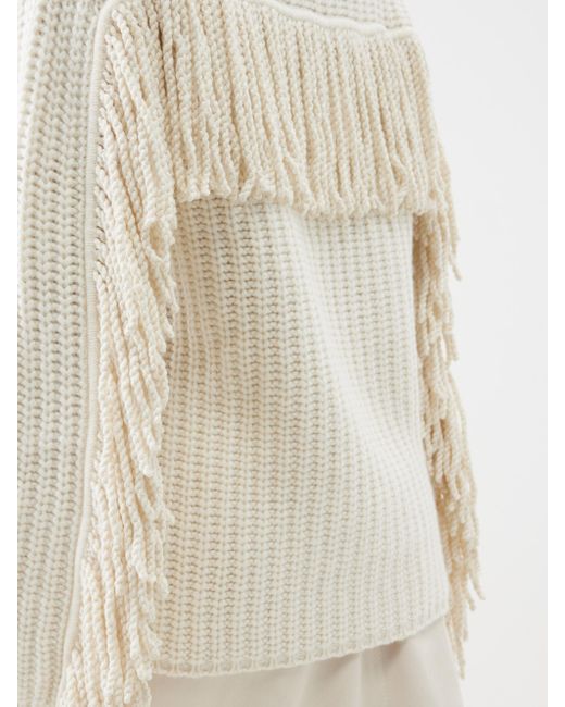 White Hilma tasselled cashmere sweater, LISA YANG
