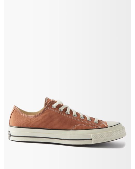 brown canvas trainers