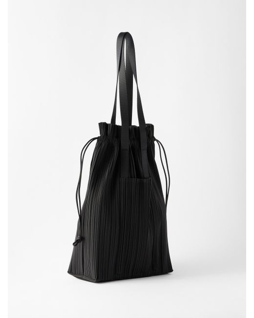 Black Pleats large technical-pleated tote bag, Pleats Please Issey Miyake