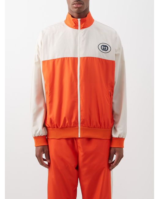 Gucci Logo-print Shell Track Jacket in Orange for Men | Lyst Australia