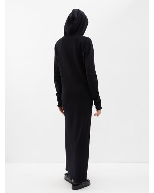 Raey Zip Front Hooded Jersey Dress in Black Lyst