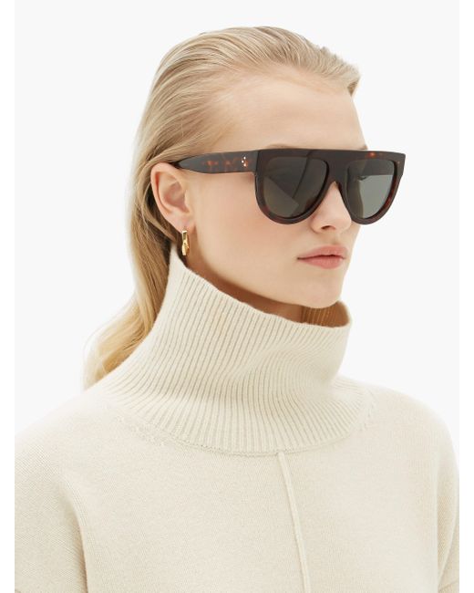 Celine Flat-top Tortoiseshell-acetate Sunglasses in Brown | Lyst