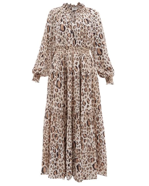 Warehouse leopard top tiered maxi dress