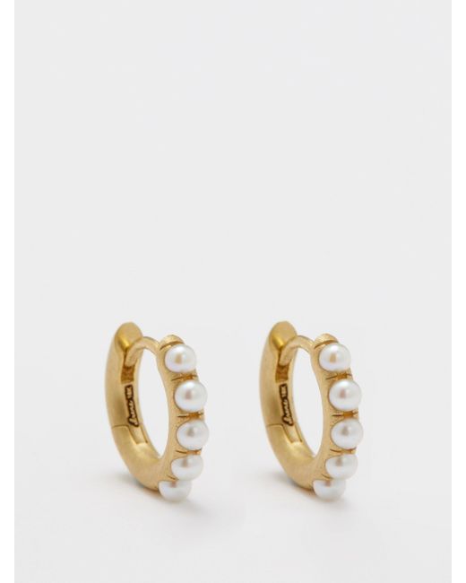 Irene Neuwirth Pearl & 18kt Gold Hoop Earrings in Metallic | Lyst