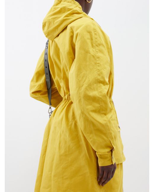 Futura Longline Waxedcotton Hooded Parka in Yellow Lyst