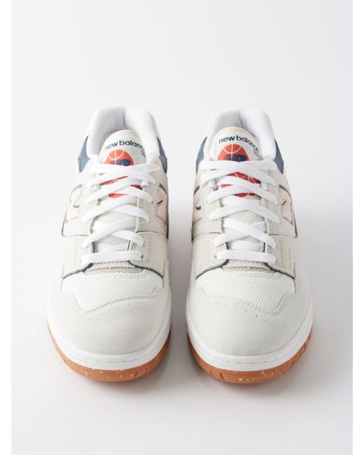 New Balance 550 Suede And Mesh Trainers in White Lyst Canada