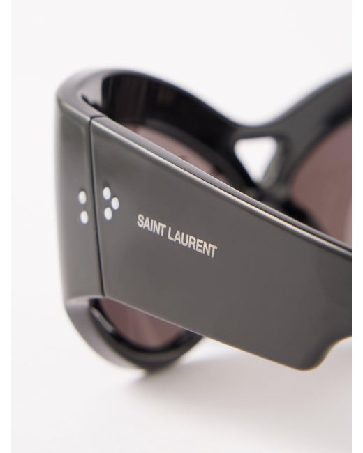 Saint Laurent Gray Oversized Round Acetate Sunglasses