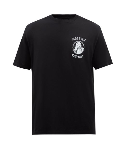 Amiri X Zig-zag Logo-print Cotton-jersey T-shirt in Black for Men ...