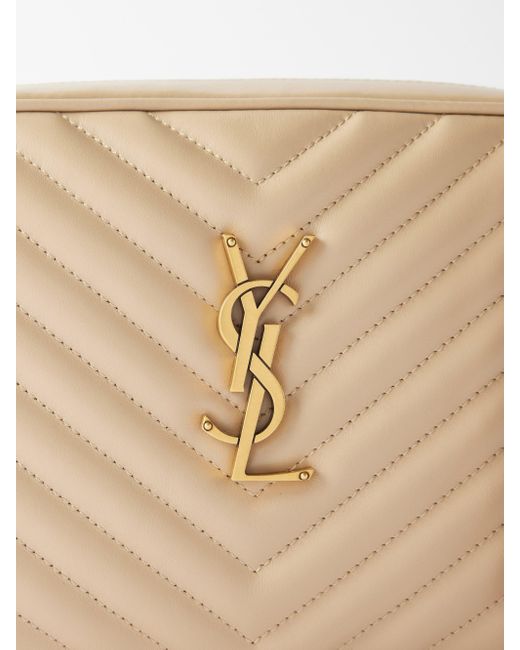 Saint Laurent Lou Ysllogo Quiltedleather Crossbody Bag in Natural Lyst