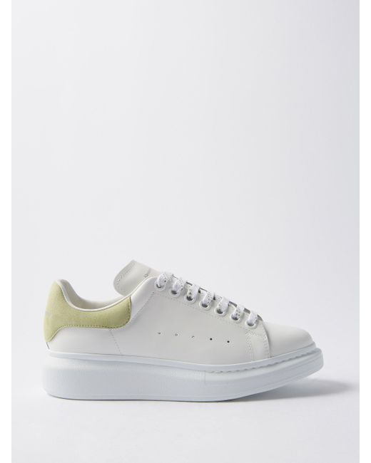 Alexander McQueen Oversized Raised-sole Leather Trainers in White | Lyst UK