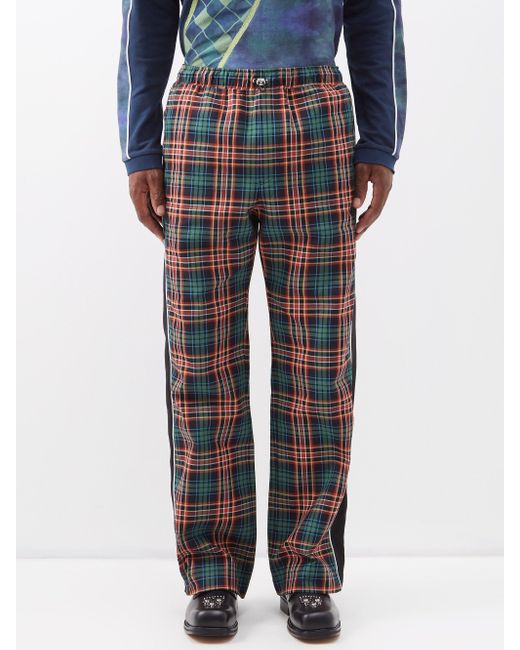 Ahluwalia Dap Checkcotton Track Pants in Blue for Men Lyst