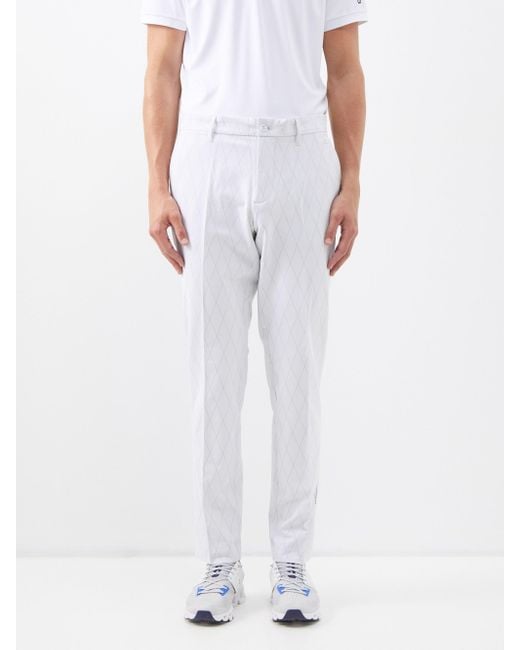J.Lindeberg Active Argyleprint Recycledfibre Golf Trousers in White for Men Lyst UK