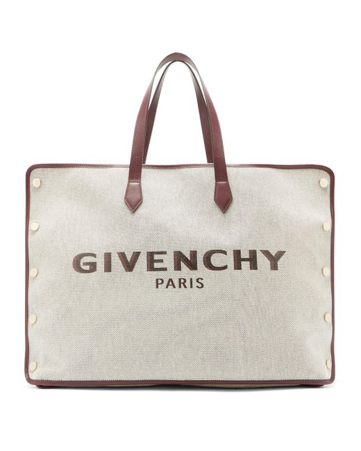 Givenchy Bond Large Logo-print Canvas Tote Bag in Natural | Lyst Canada