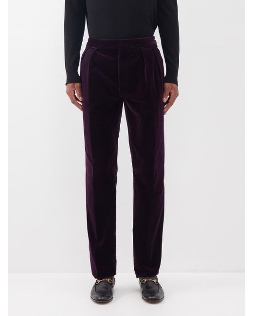 Ralph Lauren Purple Label Gregory Velvet Suit Trousers in Purple (Blue ...