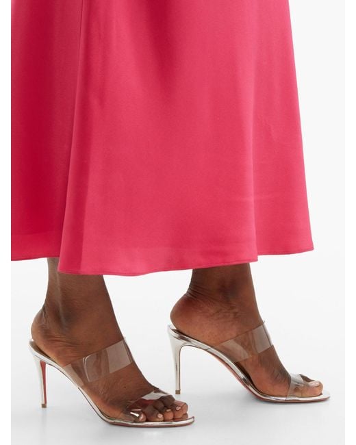 Christian Louboutin Just Nothing 85 Plexi strap Leather Sandals in