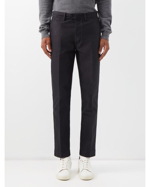 Tom Ford Pleated Cotton Chinos in Black for Men | Lyst