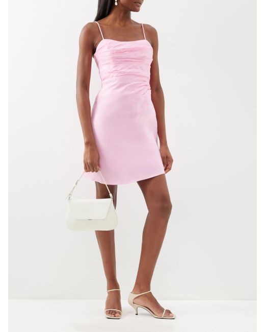 Aje. Clarice Draped Linen-blend Mini Dress in Pink