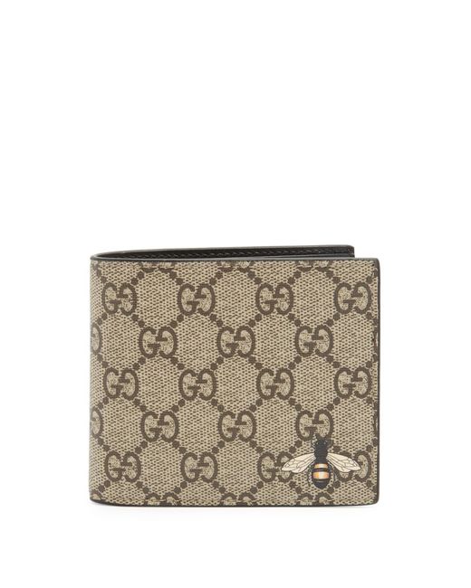 Gucci Gg Supreme Bee-print Wallet in Brown for Men