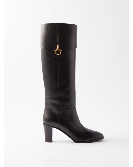 Gucci Horsebit 75 Leather Kneehigh Boots in Black Lyst