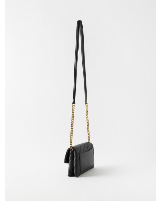 Tory Burch Kira Mini Chevronquilted Leather Crossbody Bag in Black Lyst