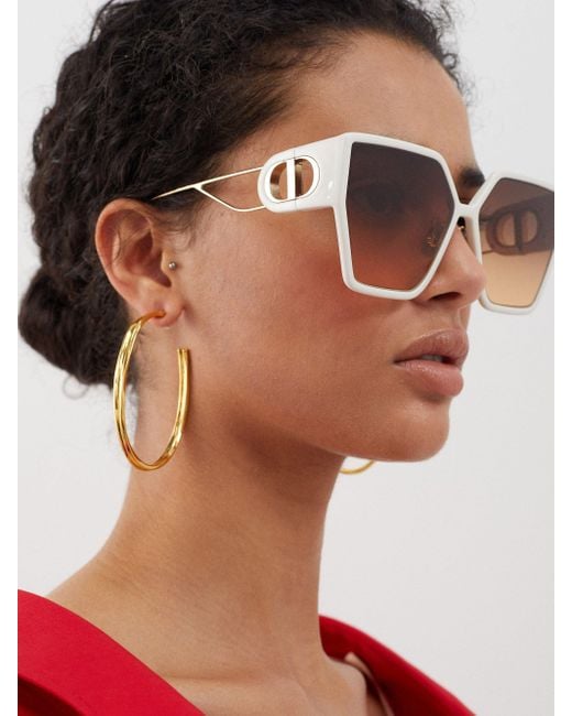 Dior 30montaigne Su Oversized Acetate Sunglasses in White | Lyst