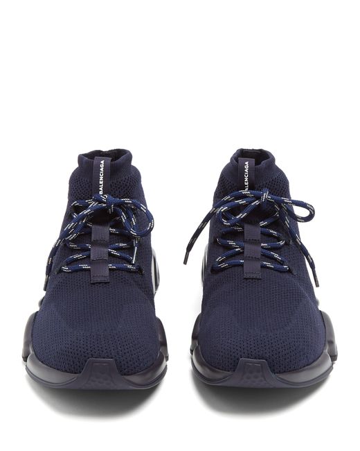 Baskets effet chaussette à lacets Speed Balenciaga pour homme en coloris  Bleu | Lyst