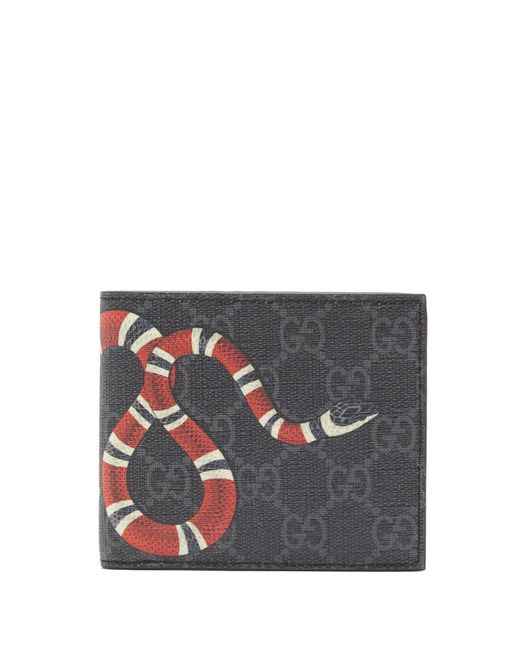 Gucci Snake Printed Coated Canvas Wallet in Black for Men - Save 6% - Lyst