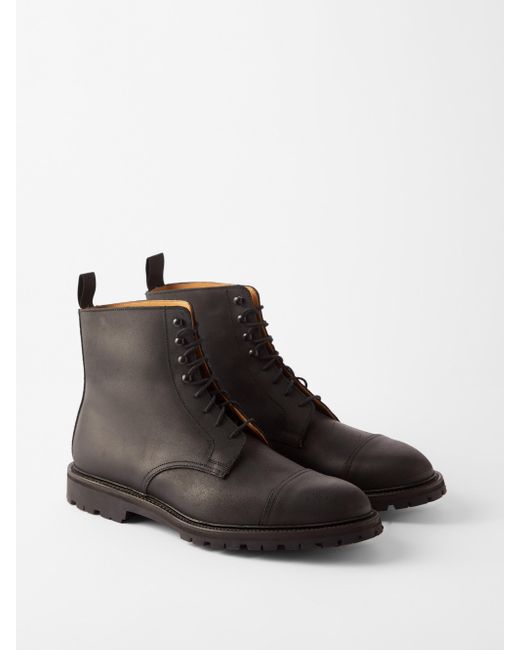 Crockett & Jones Coniston Rough-out Suede Derby Boots in Black for