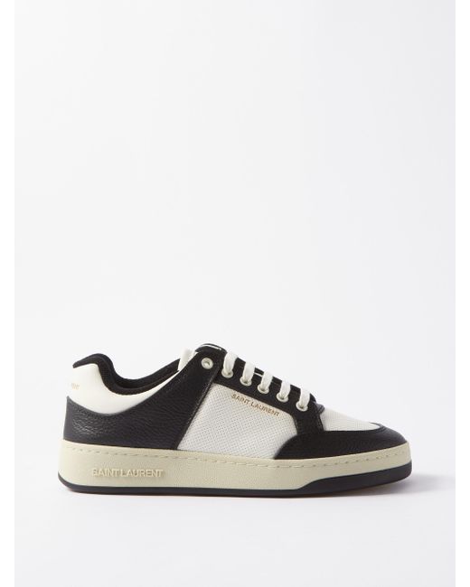 Saint Laurent Sl/61 Low-top Leather Trainers in Black White (Black) | Lyst