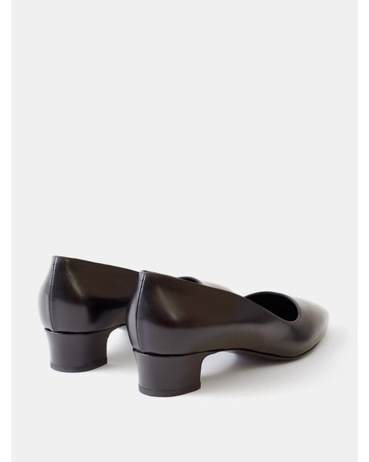 The Row Luisa 35 Blockheel Leather Pumps in Black Lyst