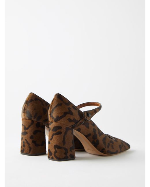 Le Monde Beryl Leopardprint Ponyhair Mary Jane Pumps in Brown Lyst