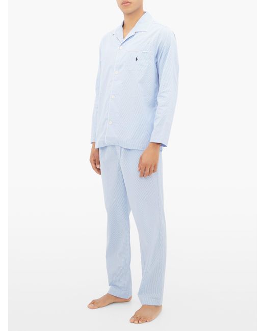 Polo Ralph Lauren Logo-embroidered Gingham Cotton Pyjamas in Blue for Men |  Lyst Australia