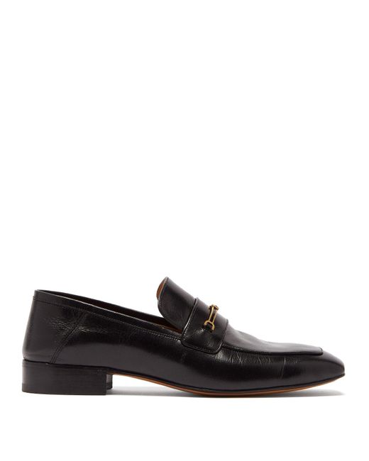 Gucci Quentin Gg Horsebit Leather Loafers in Black for Men | Lyst