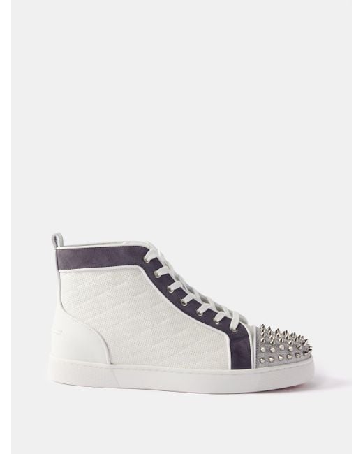 Louis - High-top sneakers - Veau velours and spikes - Black