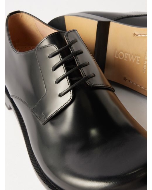 Loewe Terra Polishedleather Derby Shoes in White for Men Lyst