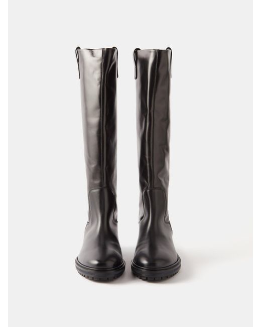 Aeyde Henry Smooth-leather Knee-high Boots in Black | Lyst
