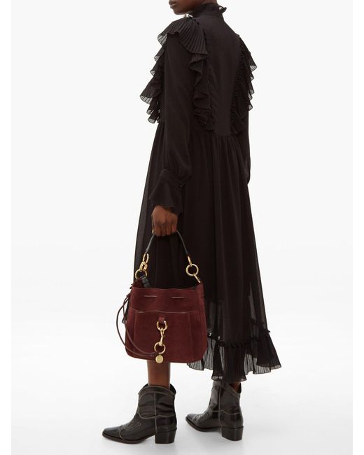 Women S Tony Medium Suede Bucket Bag
